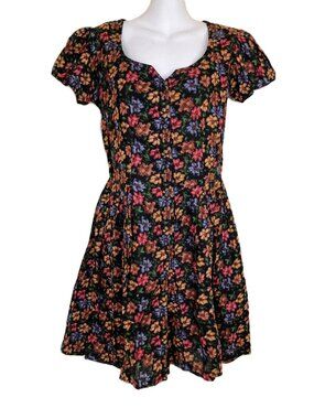 Variations Brand One Piece Romper Short Sleeves Floral Print Vintage 90s